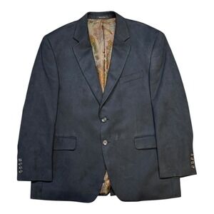 Ralph‎ Lauren LAUREN Men's Charcoal Gray Blazer Jacket Paisley Lined Size 44R